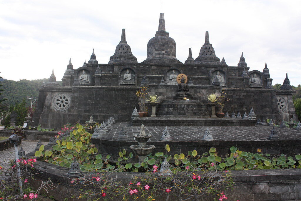 Brahmavihara-Arama's miniature replica of Java's Borobudur, with its own bell-shaped stupas.