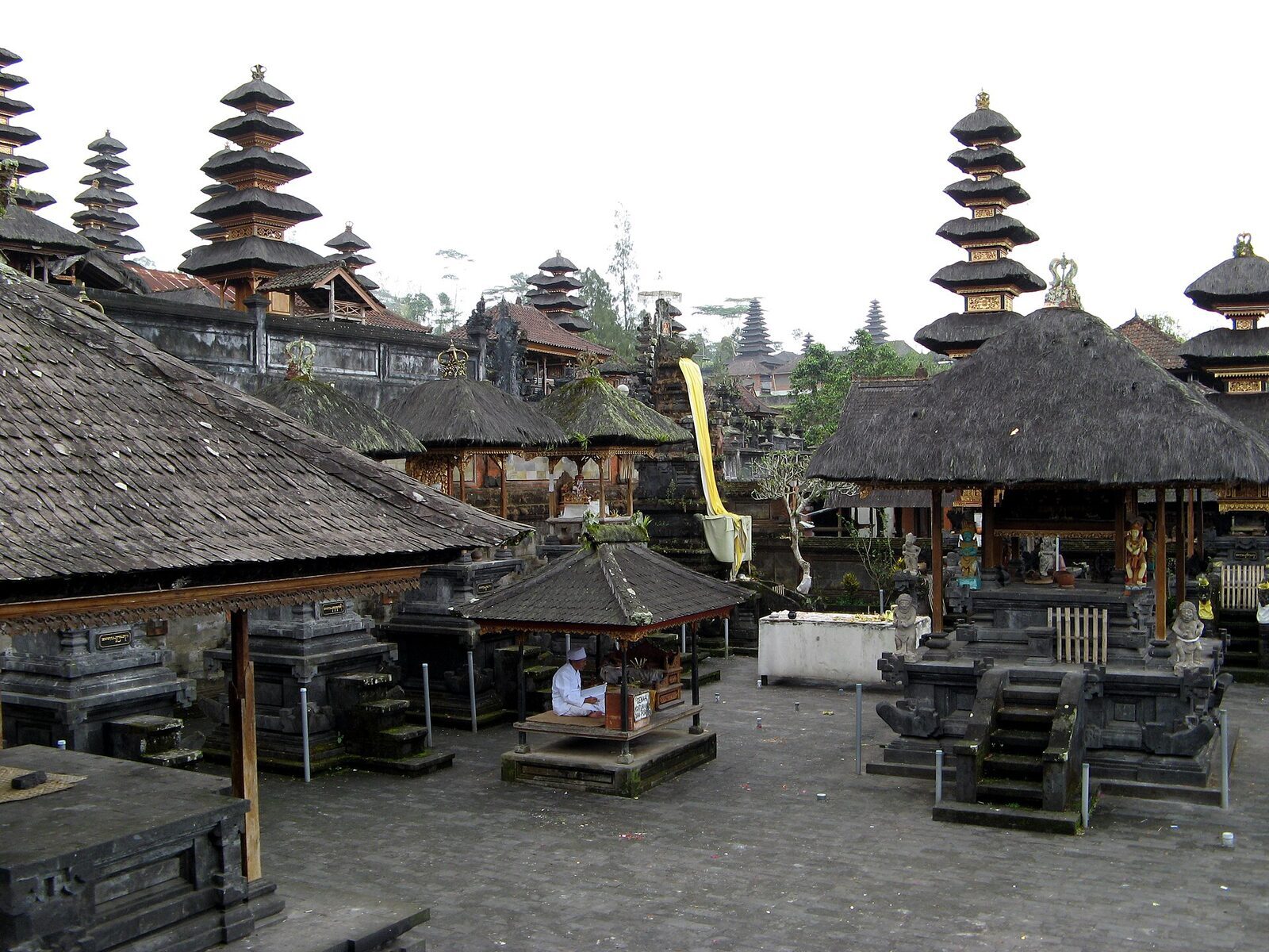 Pavilions and tiered shrines stepped across one of the inner courtyards.