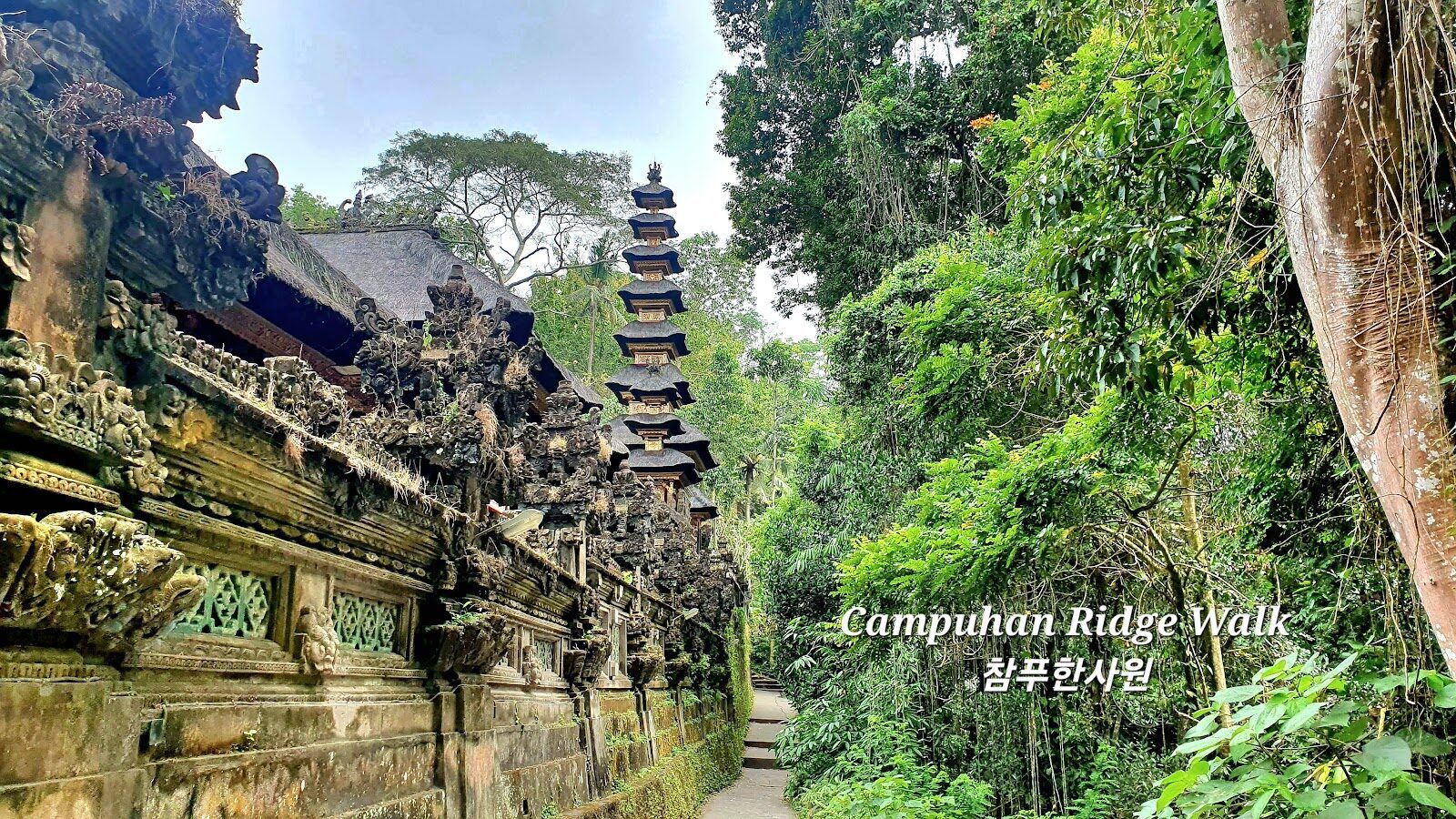 The trailhead path where it leaves the temple and climbs onto the ridge.