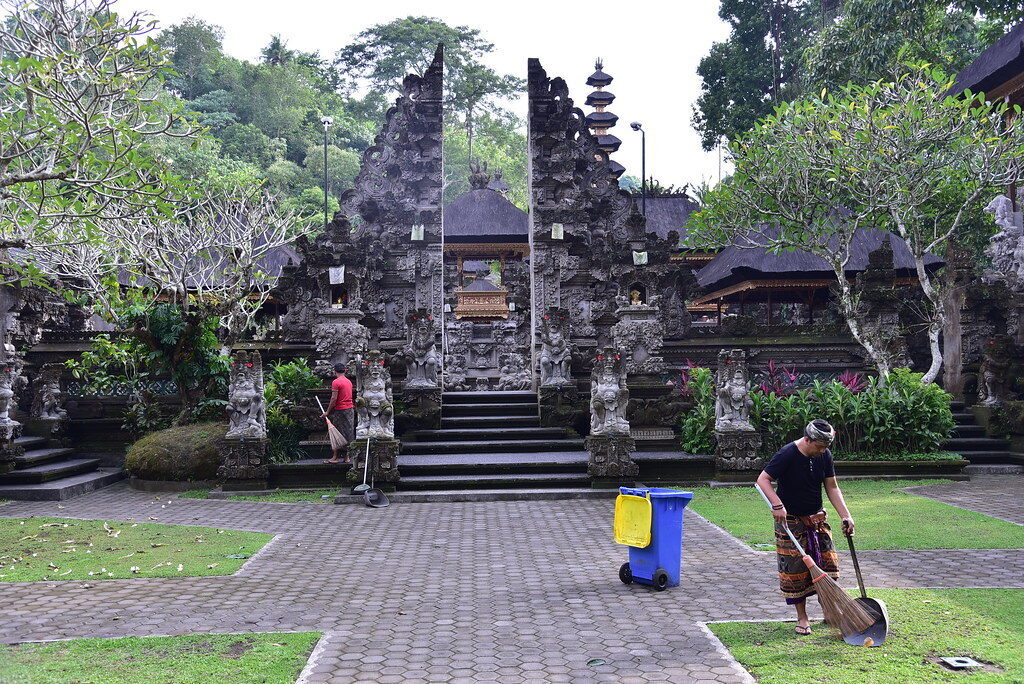 Inside the temple grounds, kept spotless by the local caretakers.