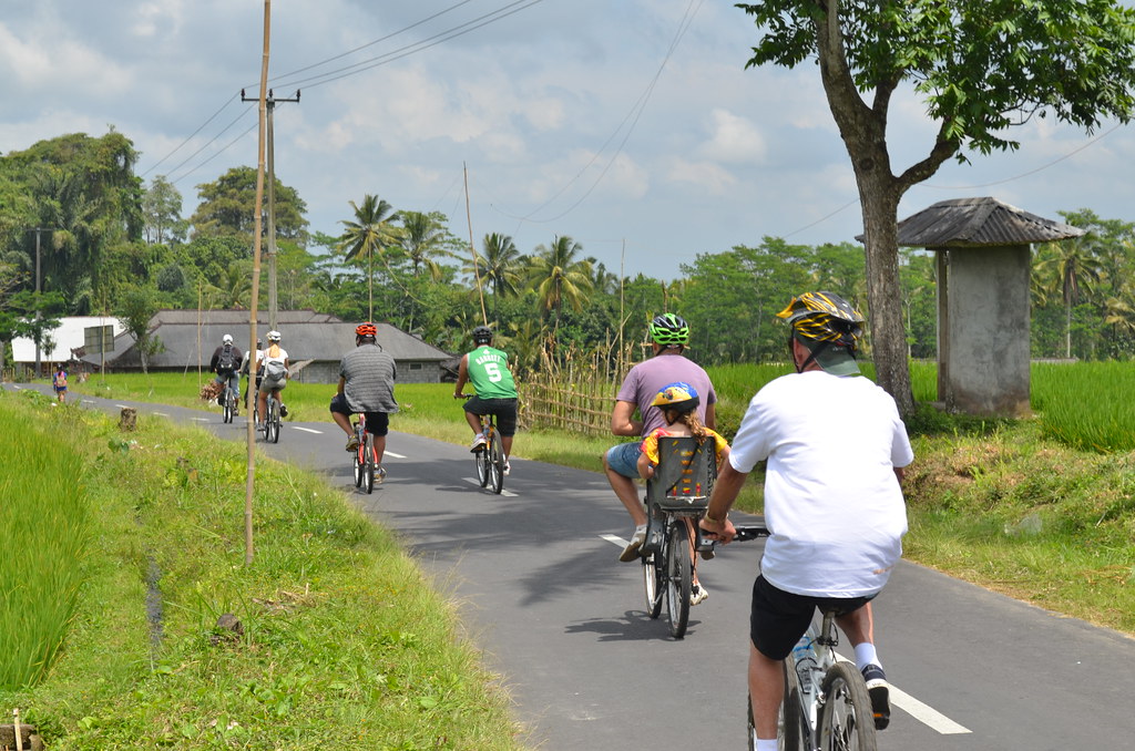 Riders on a Bali bike tour
