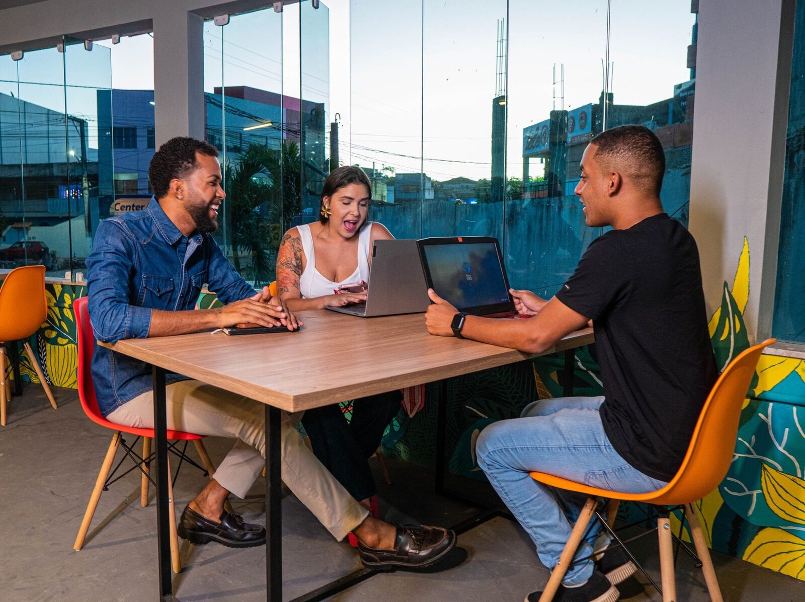 A coworking space — real desks, aircon and fibre, the reliable alternative when cafe wifi sags at 8pm. (Generic coworking imagery, not a specific Bali space.)