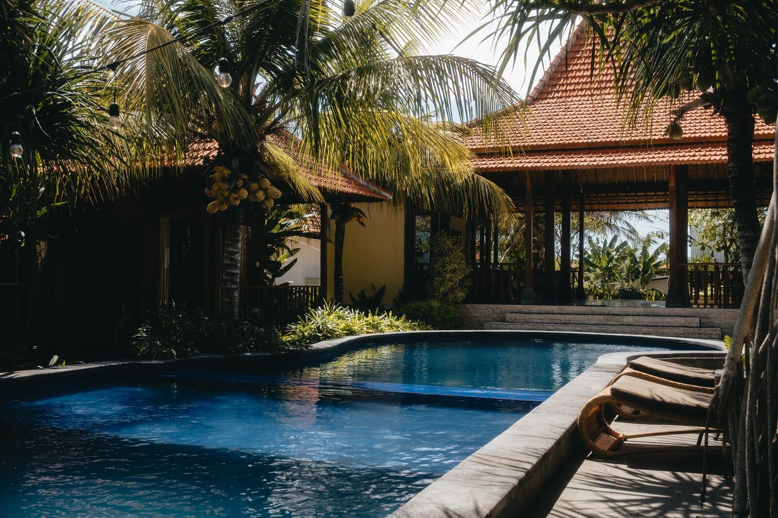 The comfortable end — a private villa with a pool, the Canggu upgrade from a simple monthly room that costs several times more. (Generic villa imagery, not a specific rental.)
