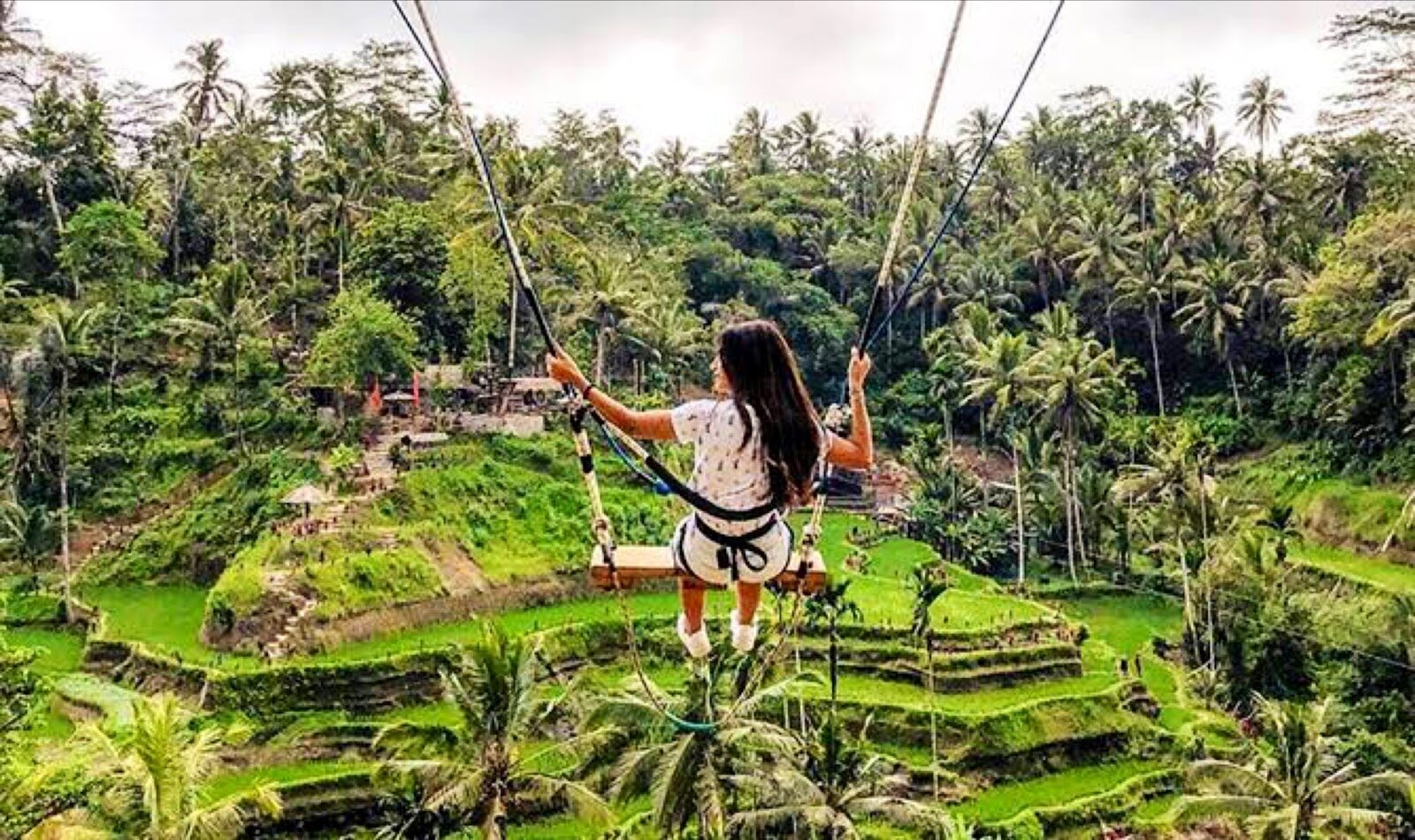 Another of the valley-edge swings, the seat out over the drop.