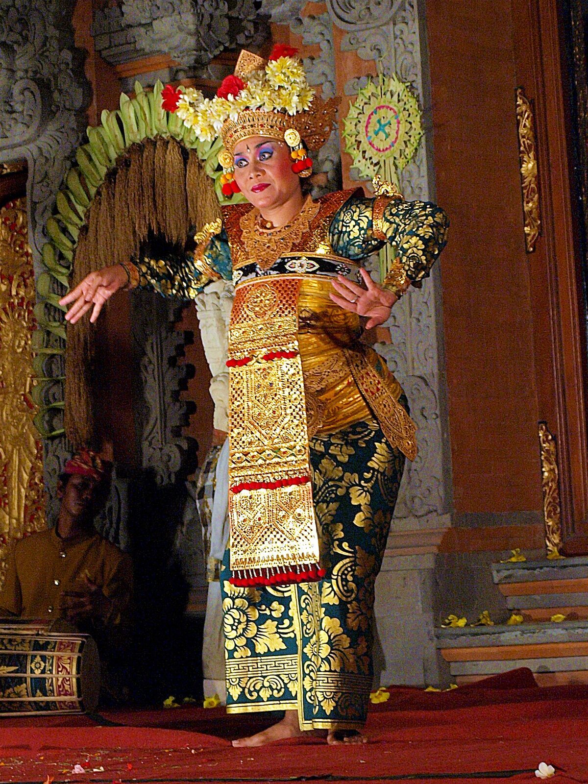 Legong in Ubud — the precise, fingertip-and-eyes court dance, most nights around 7:30pm.
