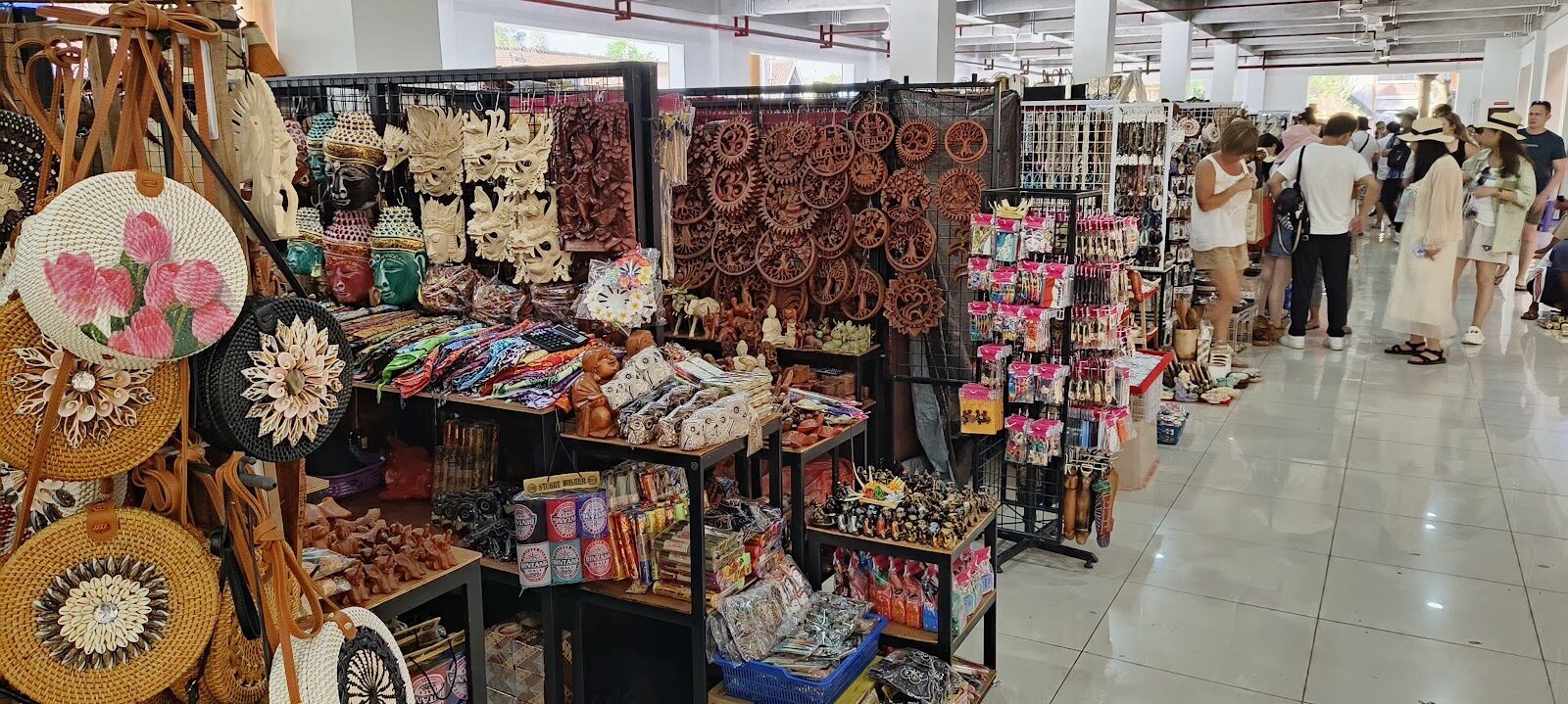 The Ubud Art Market (Pasar Seni) — stalls of sarongs, bags, carvings and paintings in the centre of town.