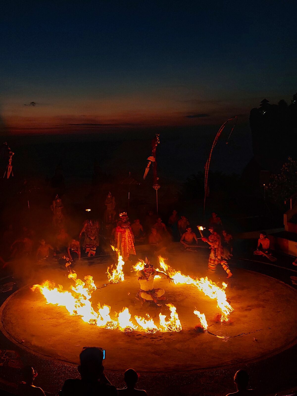 A ring of flame low on the ground, late in the show.