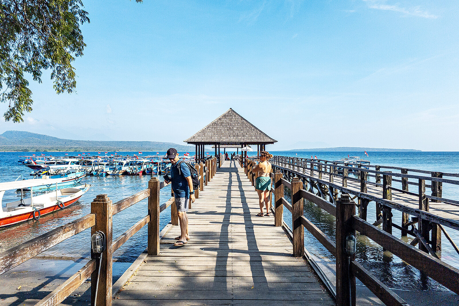 The jetty at Labuan Lalang, inside the park — where boats leave for Menjangan and the mangrove channels.